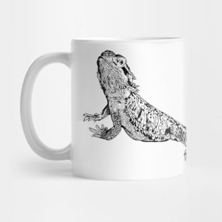 Line drawing - bearded dragon Mug